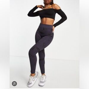 NWT Lapp the Brand Faces Seamless Navy High Rise Full Length Leggings